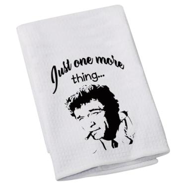 Imagem de Toalha de chá de detetive série de TV amante Just One More Thing Toalha de cozinha assassinato filme criminoso festa de aniversário presente para sua melhor amiga (Mais coisas)