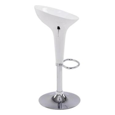 Imagem de Banqueta Ajustavel Branca Tulipa 88X79X43Cm Suporta 100Kg - Just Home 