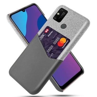 Imagem de Capa para Huawei Honor 9A,Anti-deslizamento,Proteção contra quedas de 360°,Resistência à impressão digital,Tela e caso de couro PU com 1 slot de cartão atrás-Gray