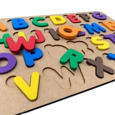 Imagem de Alfabeto em MDF e EVA - Brinquedo Pedagogico Educativo Letras Alfabeticas Completa Infantil