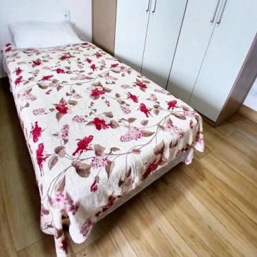 Imagem de Cobertor Soft Microfibra Solteiro Estampa Floral Bege - SLC