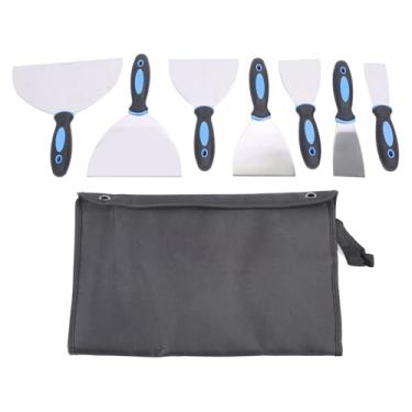 Imagem de Yunseity Raspador de Drywall, Raspadores de Massa de 7pcs Conjunto de Espátula de Aço Inoxidável, Tamanhos Diferentes Com Bolsa de Armazenamento, para Reparar Drywall, Aplicar Gesso,