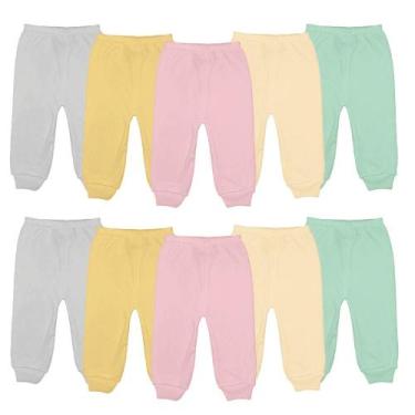 Imagem de Kit 10 Peças Calça Mijão Roupa de Bebê Malha Liso Pé Aberto - Koala Ba