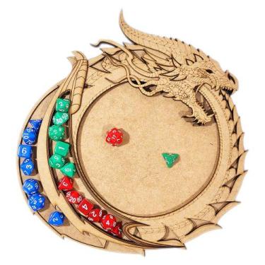 Imagem de Bandeja de Dados Dragão Ouroboros - RPG - Forja Fantasy