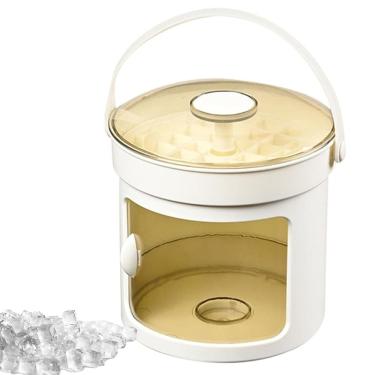 Imagem de Balde Forma de Gelo Recipiente Reservatorio Pegador Tampa Alça Dispenser Casa Festa Evento Reuniao Entretenimento