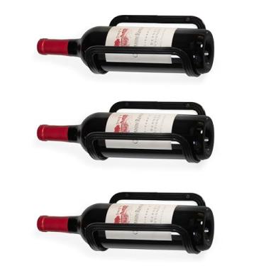 Imagem de Mango Steam 6 Suportes para garrafas de vinho, Fino, Preto, Wall Mounted Wine Rack