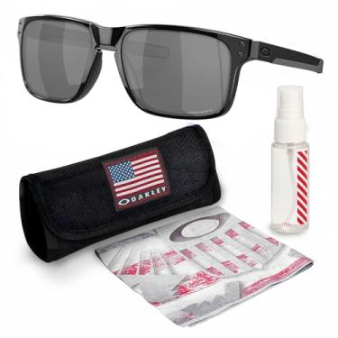 Imagem de OAKLEY Óculos de sol HOLBROOK MIX OO9384 em formato retangular com kit oficial de óculos, Preto polido, 57 mm