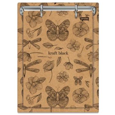 Imagem de Caderno Argolado 1/4 Porta Fichas 60fls Kraft Black Jandaia