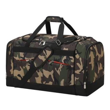 Imagem de YoKelly Bolsa de ginástica grande de 61 cm para homens, Camuflagem, 24 inch, Vários bolsos com bolsa esportiva rígida