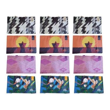 Imagem de 12 Mini Sacolas de Ráfia 33x20x11 cm Estampas Aleatórias B4U