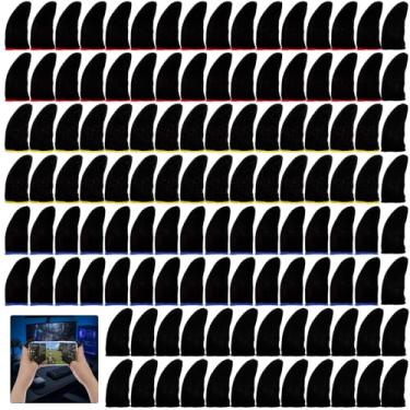Imagem de Kifmurase 120 peças de mangas de dedo para jogos, capa de dedo para controle de jogos de celular de fibra prateada antisuor, respirável, sem costura, luvas para jogos para celular (4 cores)