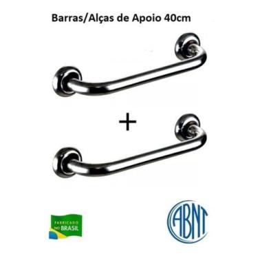 Imagem de 2 Barras De Apoio 40cm Idoso E Deficiente Para Banheiro - Universo Imp