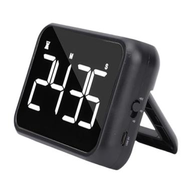 Imagem de Asixxsix Timer de Cozinha Digital para Culinária, Volume e Brilho Timers Magnéticos Ajustáveis Com Contagem Regressiva/tela de LED de 4 Polegadas, para a Sala de Aula Infantil (Preto)