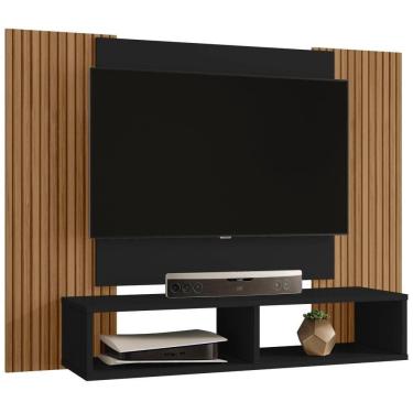 Imagem de Painel Suspenso TV 48 Polegadas 120 Cm Navi Bechara Preto Fosco Ripado