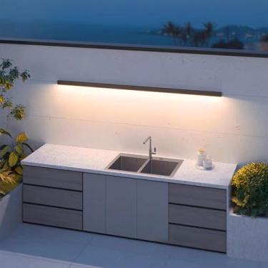 Imagem de Luzes de parede modernas de LED para ambientes externos, IP65, à prova d'água, arandelas de parede externas, tiras longas, luminárias de parede para varanda interna/externa para terraço, cerca de