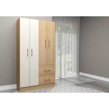 Imagem de Guarda Roupa 4 Portas 2 Gavetas Breno MDP 93x172x35,5cm 8004 - Due Lar