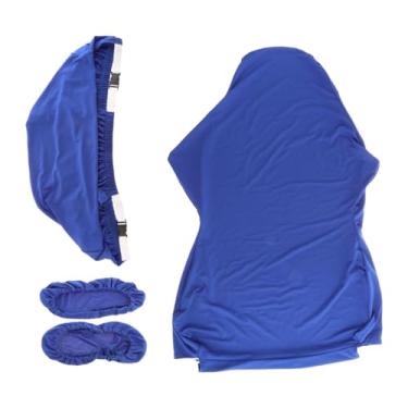 Imagem de ＫＬＫＣＭＳ Capas de cadeira de jogos, protetor, respirável esticável com capas de apoio de braço/tampa traseira/assento, cadeira de computador macio cadeira, Azul