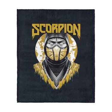 Imagem de Cobertor Mortal Kombat Silk Touch – Escorpião, lã ultramacia, pelúcia e leve, 127 x 152 cm
