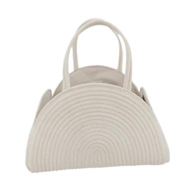 Imagem de Milageto Cesto de berçário organizador de fraldas de bebê para panos de arrotar, Branco