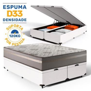 Imagem de Cama Box Baú com Colchão de Espuma D33 Millenium One Face Queen 158cm 