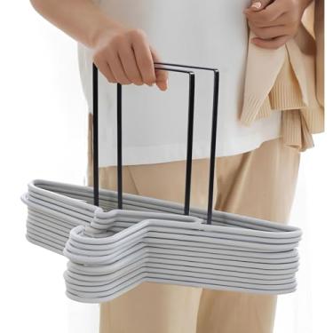 Imagem de GLOBLELAND Conjunto de 3 cabides de metal, organizador de roupas, empilhador, comporta até 55 cabides para armário, lavanderia, portátil, preto, mantém os cabides arrumados