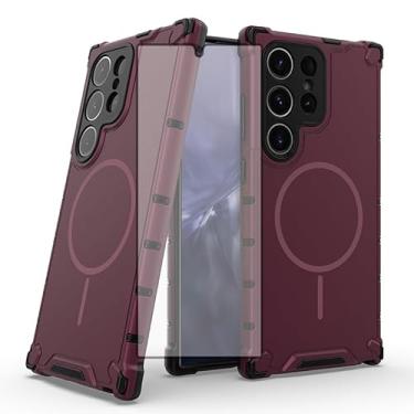 Imagem de Asuwish Capa de celular para Samsung Galaxy S24 Ultra 5G capa magnética com protetor de tela de vidro temperado e acessórios de celular de proteção híbrida robusta S24Ultra 24S S 24 24Ultra feminino