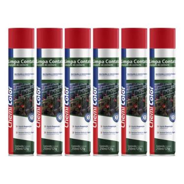Imagem de Kit 6 Limpa Contato Chemicolor Eletrico Eletrônico Spray 250ml - Basto