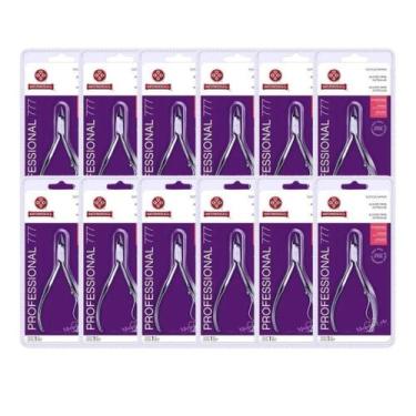 Imagem de Alicate de Cuticula Mundial 777 Kit com 12 Unidades, Profissional Aço 
