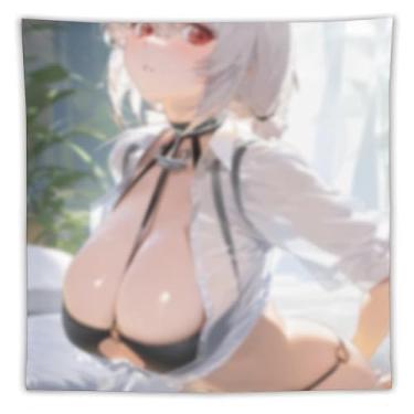 Imagem de LIEGBMEU Tapeçaria de biquíni sexy anime menina 152.4 cm x 152.4 cm interior exterior parede colcha arte decoração de tapeçaria caprichosa, AF435