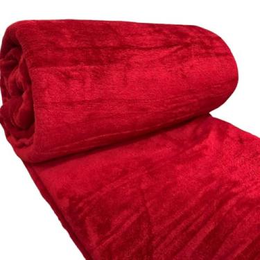 Imagem de Cobertor Coberta Manta Mantinha Edredom Soft Fleece Casal Grossa Quente Lisa Simples Basica Vermelho