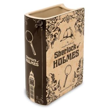 Imagem de Vaso decorativo grande em forma de livro original da Steel Mill & Co, vasos de cerâmica para decoração de casa, linda decoração de estante, vaso exclusivo para amantes de livros (Sherlock Holmes)