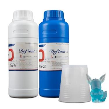 Imagem de Siraya Tech Kit de fabricação de moldes de silicone Defiant 10 Platinum – Ultraflexível, seguro para alimentos, dureza de costa 10A, inibição fácil de parar de curar, sem revestimento, para impressões