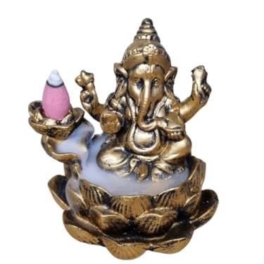 Imagem de Incensário Cascata e Vareta 2 em 1 Ganesha na Flor de Lótus