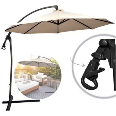 Imagem de Ombrelone Guarda Sol Luxo Grande 3mts Com Suporte De Lampada