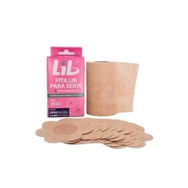 Imagem de Fita Lib para Seios Cor Bege 1 Rolo 9cm X 5m com 5 Pares