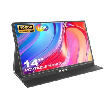Imagem de Monitor portátil KYY FHD 1080P de 14 polegadas para laptop e jogos
