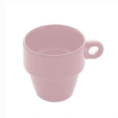 Imagem de Xícara para Café Empilhável em Cerâmica Rosa 90ml - Lyor