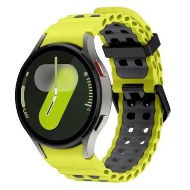Imagem de Sodhad Pulseira de silicone macio compatível com Samsung Galaxy Watch 7 de 44 mm e 40 mm e pulseiras esportivas respiráveis para Galaxy Watch 7 6 5 4 de 44 mm e 40 mm / 6 Classic de 43 mm 47 mm / 5