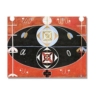 Imagem de NHLDZYH Pôster Hilma Af Klint, (Evolução, nº 16), reproduções de pinturas famosas, imagem de arte abstrata para sala de estar quarto decoração de casa. Tela de 60 x 80 cm - 23,7 x 31,5 pol