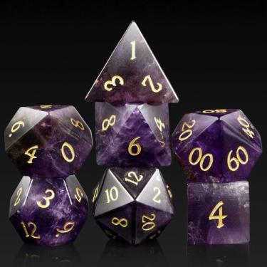 Imagem de Conjunto de dados DNDND Amethyst Crystal DND 7 PCS para Dungeons & Dra
