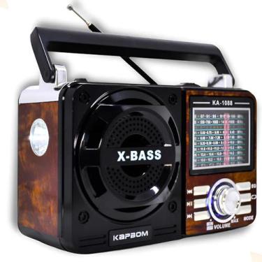 Imagem de Radio Portátil Am/fm 1088 Usb/sd Recarregável Marrom - KM