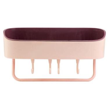 Imagem de Suporte Organizador Multiuso Com Ganchos Rosa - YAAY