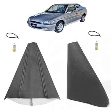 Imagem de Forração Coifas Courvin Alavanca Freio De Mão E Câmbio Manual Compatível Com Escort Plus Glx 1998 Á 2003