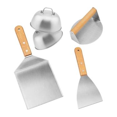 Imagem de IEUDNS Conjunto de acessórios para grelha, espátulas para churrasco, utensílios de cozinha, chapa multifuncional, virador de hambúrguer, para, 5 Peças