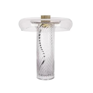 Imagem de Abajur de cabeceira Luminária de mesa cabeceira para quarto, sala estar, estudo, decoração vidro