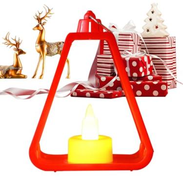 Imagem de Rrlihjgu Luzes de Vela de Natal,Luzes Noturnas LED Decoração Rústica,Lanternas Decorativas Natal Para Parapeito Corredor Quartos - Exterior Interior Jardim