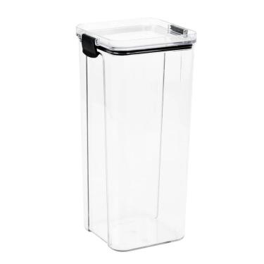 Imagem de Pote Hermético Quadrado Transparente Com Trata 2L Preto
