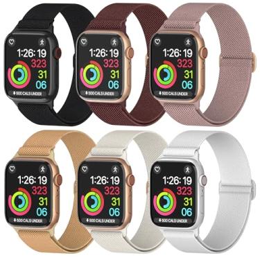 Imagem de Pulseiras de nylon unissex para Apple Watch 1/2/3/4/5/6/7/8/9/SE/Ultra 2 para 38 mm/40 mm/41 mm/42 mm/44 mm/45 mm/49 mm - Pacote variado 1-8 (pacote O - tamanho 49 mm)