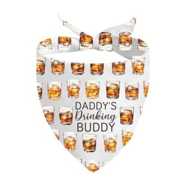 Imagem de JXGZSO 1 bandana Daddy's Drinking Buddy Dog Presente para amantes de uísque (Drinking Buddy Whiskey D)