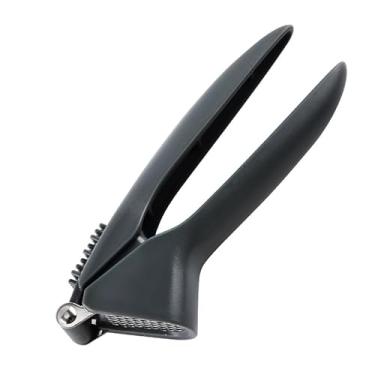 Imagem de Espremedor de alho (preto) - triturador de gengibre fácil de espremer | Ferramentas de prensa manual de alho com alça ergonômica | Ferramenta de trituração de alho | Ferramenta de cozinha e doméstica